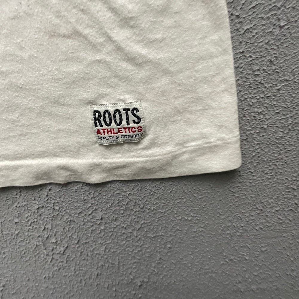 Vintage Roots Athletics T Shirt Mens Extra Large White 90s Canada Graphic Long - Picture 6 of 10